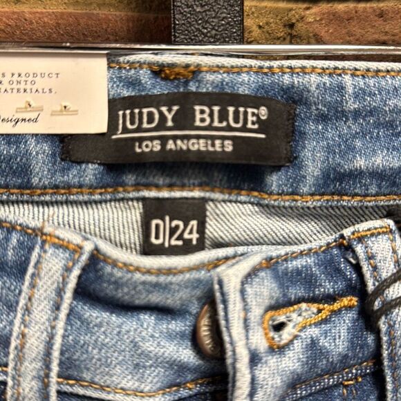 Judy Blue Women’s Relaxed High Waist Straight Leg Jeans Size 0/24 NEW - Picture 4 of 7
